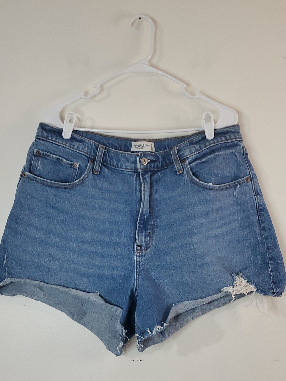 Abercrombie & Fitch Blue Denim 4” Mom Jean Shorts